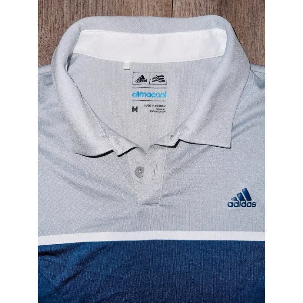 FB1‎ Adidas Climacool 3-Stripes Shoulder Polo Men's Golf Medium Shirt Top
